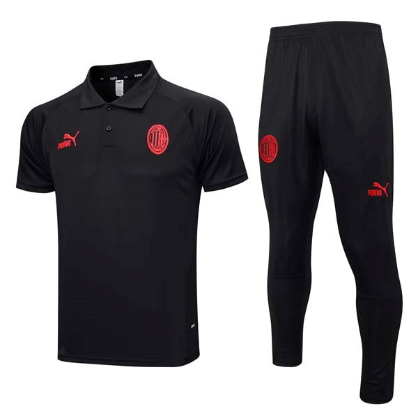 Polo AC Milan Komplett Set 2023-24 Schwarz 2